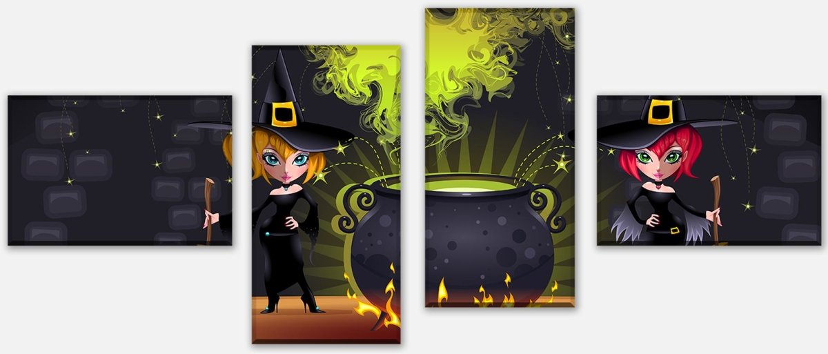 Leinwandbild Mehrteiler Hexen M0435 Leinwandbild Mehrteiler Hexen M0435