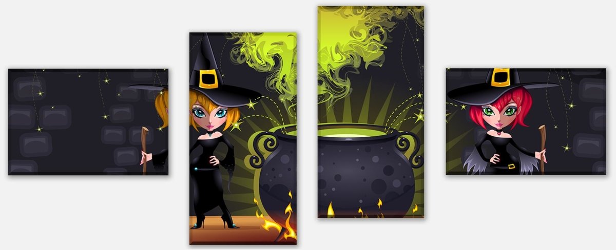 Leinwandbild Mehrteiler Hexen M0435 Leinwandbild Mehrteiler Hexen M0435