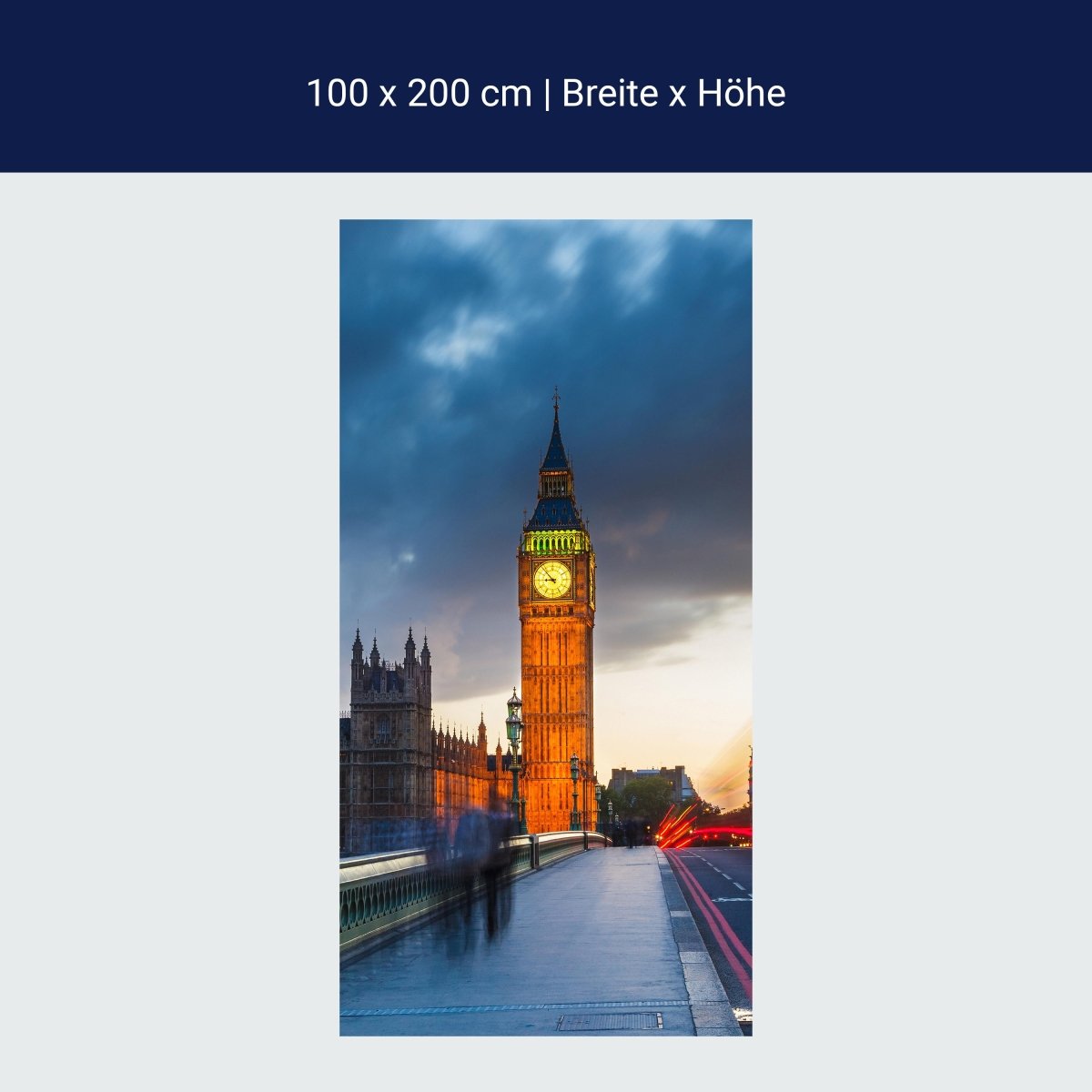 Duschwand Big Ben bei Nacht M0443 Duschwand Big Ben bei Nacht M0443