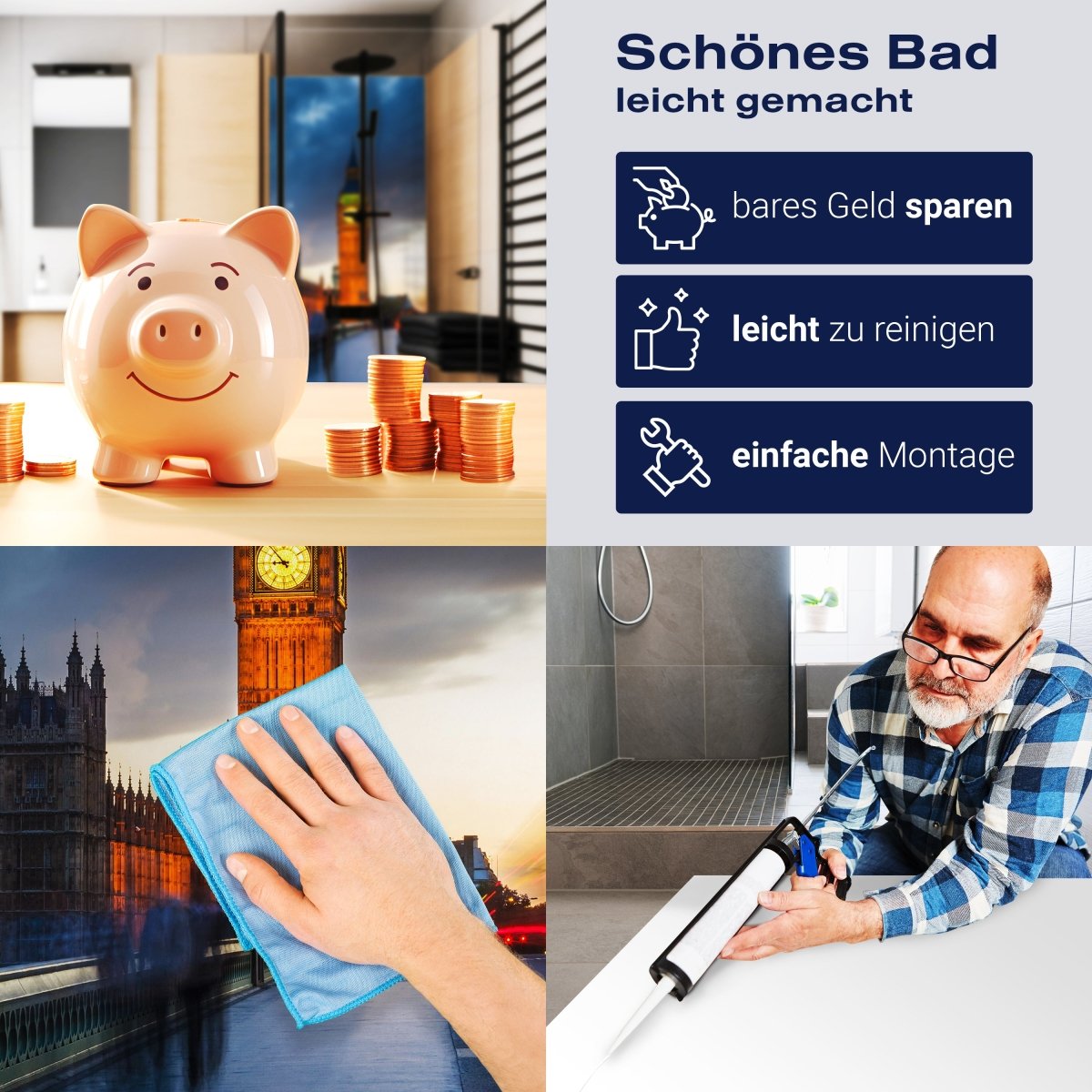 Duschwand Big Ben bei Nacht M0443 entdecken - Bild 7 Duschwand Big Ben bei Nacht M0443 entdecken - Bild 7