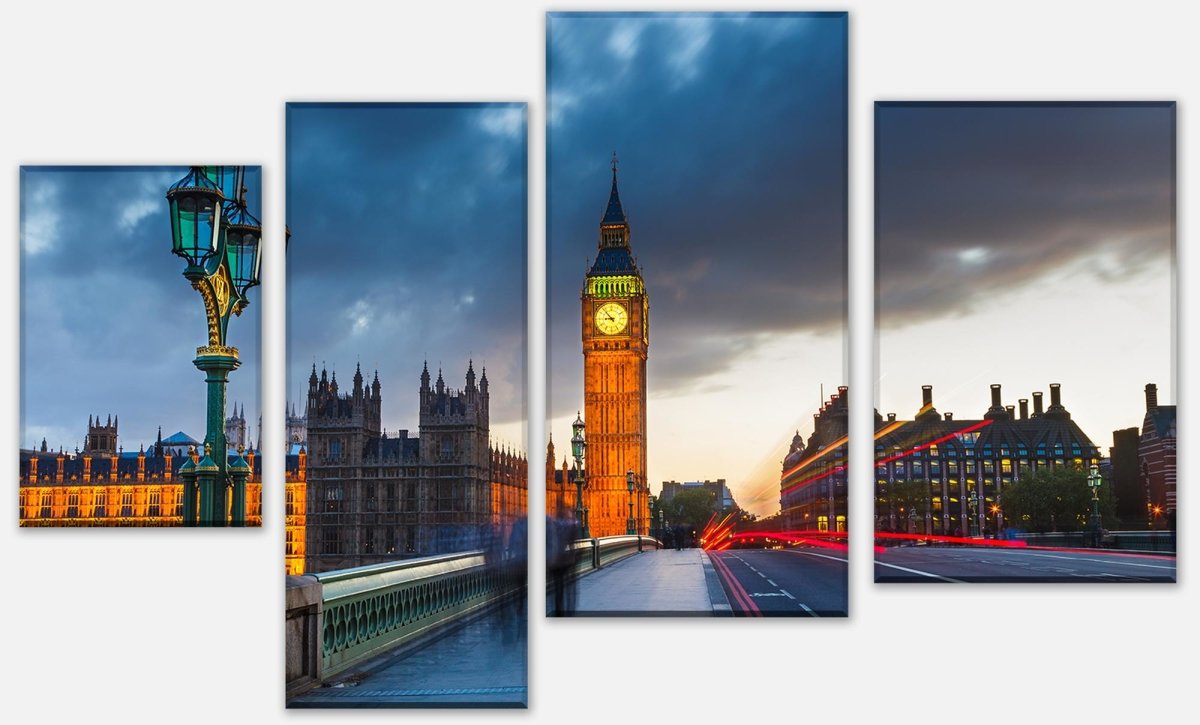 Leinwandbild Mehrteiler Big Ben bei Nacht M0443 Leinwandbild Mehrteiler Big Ben bei Nacht M0443