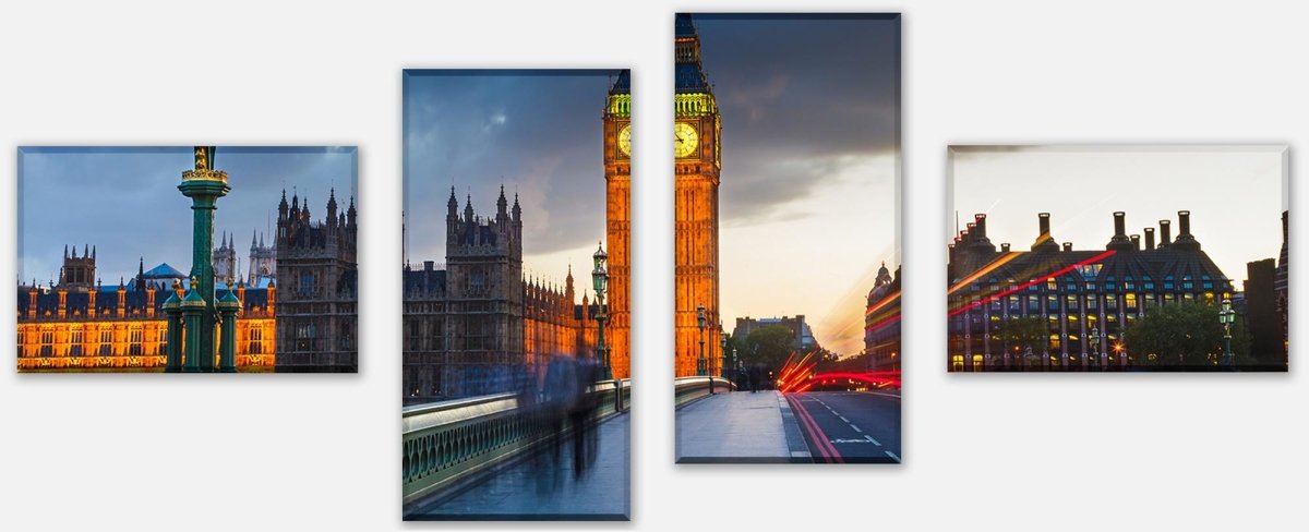 Leinwandbild Mehrteiler Big Ben bei Nacht M0443 Leinwandbild Mehrteiler Big Ben bei Nacht M0443