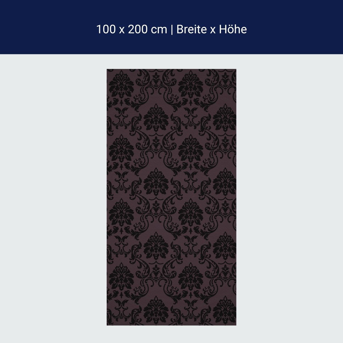 Duschwand Barockmuster Schwarz M0464 Duschwand Barockmuster Schwarz M0464