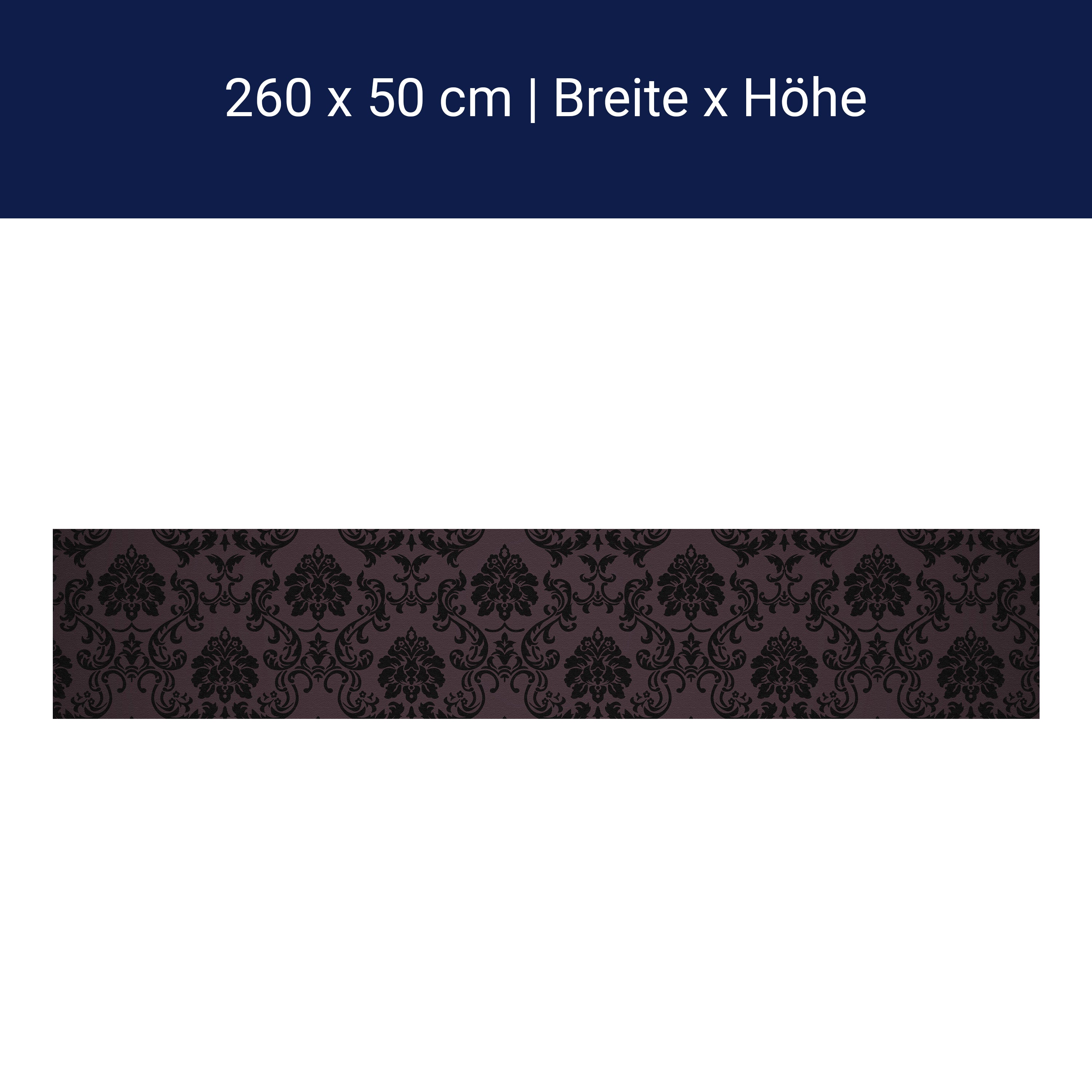 Küchenrückwand Barockmuster Schwarz M0464 Küchenrückwand Barockmuster Schwarz M0464