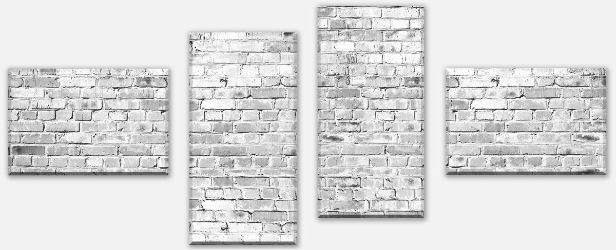 Leinwandbild Mehrteiler Klinkersteine Grau M0471 Leinwandbild Mehrteiler Klinkersteine Grau M0471