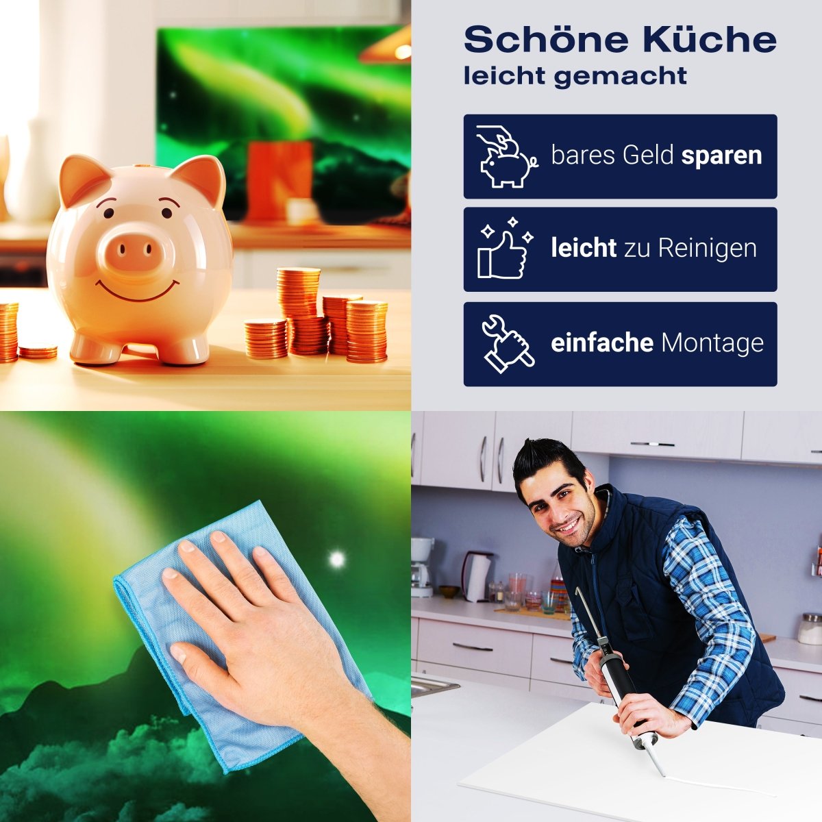 Küchenrückwand Grünes Nordlicht M0475 entdecken - Bild 7 Küchenrückwand Grünes Nordlicht M0475 entdecken - Bild 7