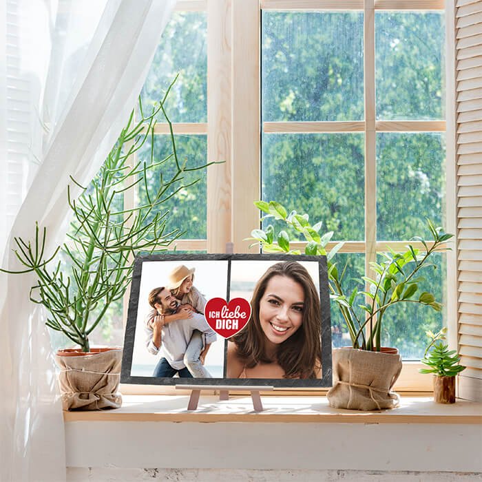 Schiefertafel mit Collage 2 Bilder Herz M0485 - Bild 5 Schiefertafel mit Collage 2 Bilder Herz M0485 - Bild 5