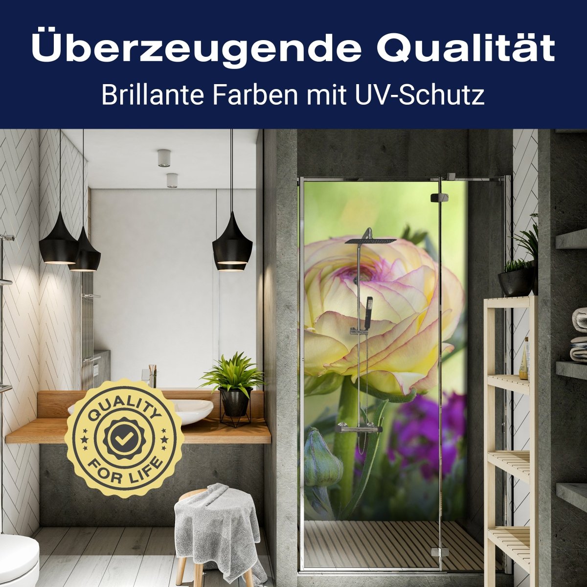 Duschwand Ranunkel M0492 entdecken - Bild 2 Duschwand Ranunkel M0492 entdecken - Bild 2