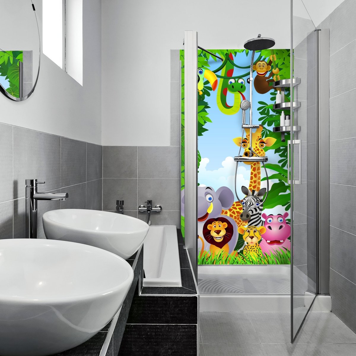 Duschwand Dschungelfreunde M0496 entdecken - Bild 1 Duschwand Dschungelfreunde M0496 entdecken - Bild 1