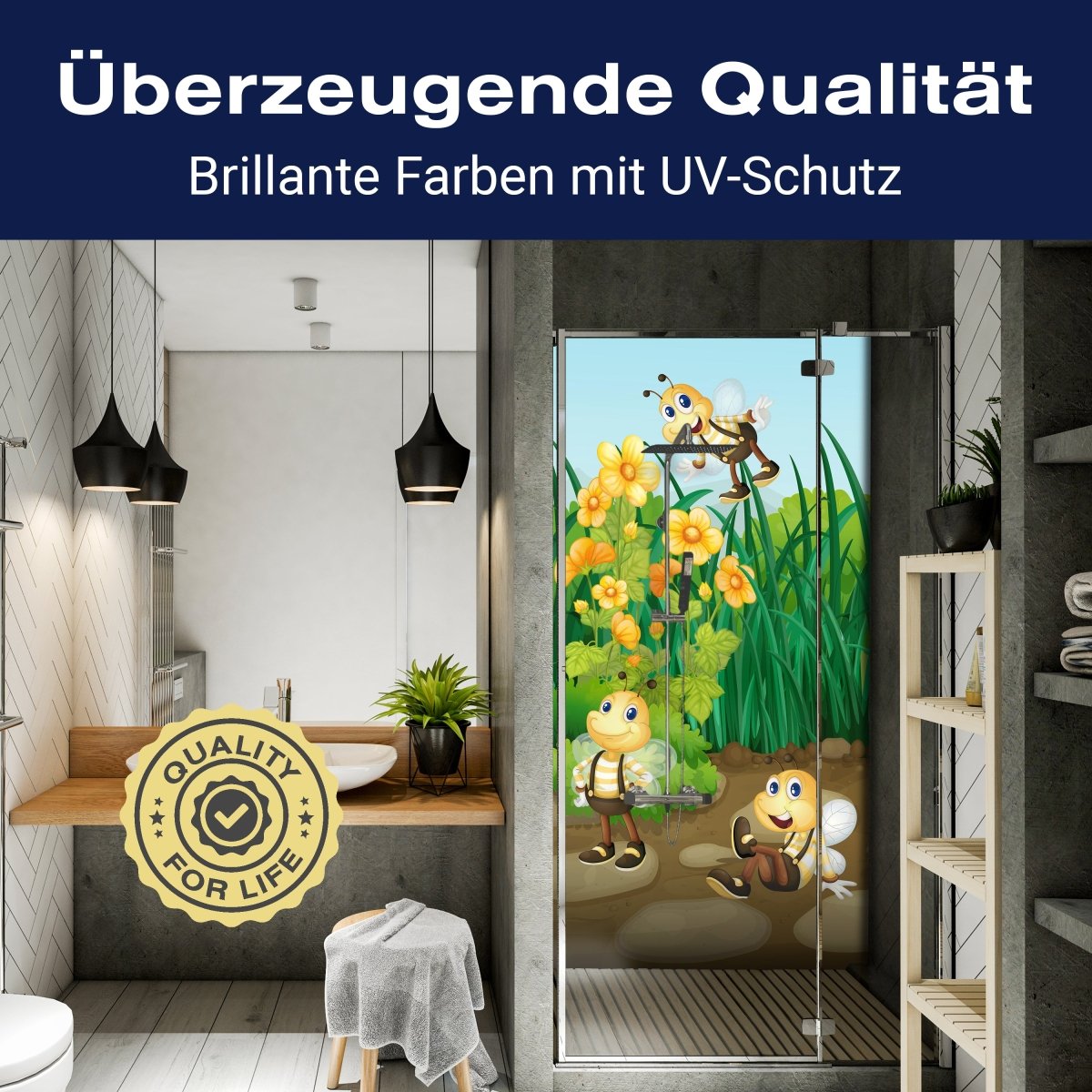 Duschwand Bienen im Garten M0498 entdecken - Bild 2 Duschwand Bienen im Garten M0498 entdecken - Bild 2