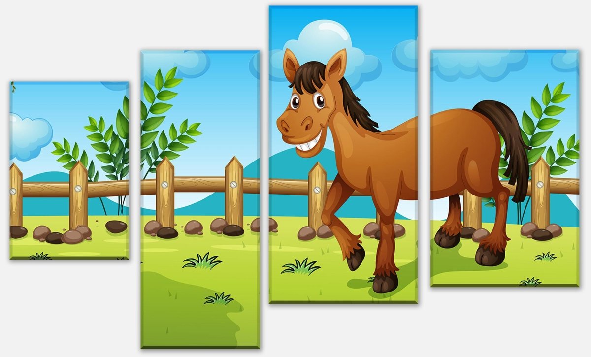 Leinwandbild Mehrteiler Pferde auf der Wiese M0500 Leinwandbild Mehrteiler Pferde auf der Wiese M0500