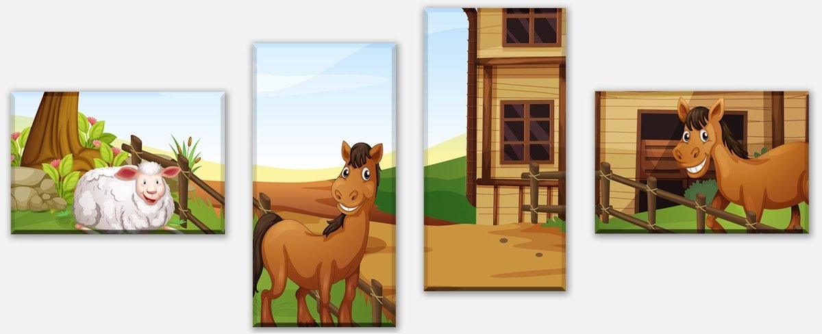Leinwandbild Mehrteiler Pferdefarm M0501 Leinwandbild Mehrteiler Pferdefarm M0501