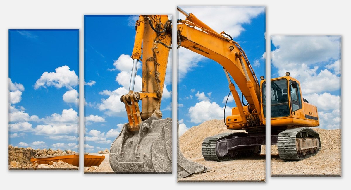 Leinwandbild Mehrteiler Bagger M0520 Leinwandbild Mehrteiler Bagger M0520