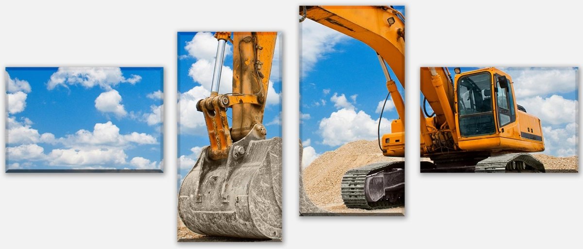 Leinwandbild Mehrteiler Bagger M0520 Leinwandbild Mehrteiler Bagger M0520