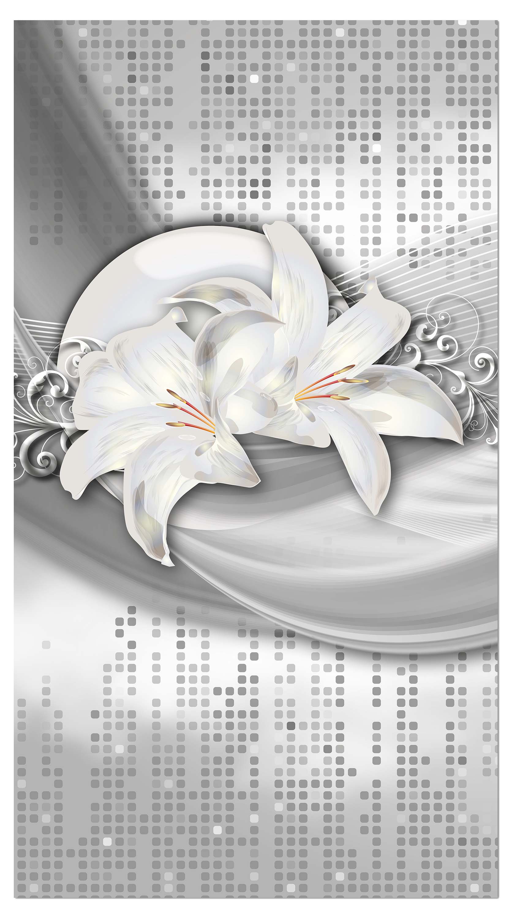 Garderobe abstrakte Lilien grau silber M0524 entdecken - Bild 4 Garderobe abstrakte Lilien grau silber M0524 entdecken - Bild 4