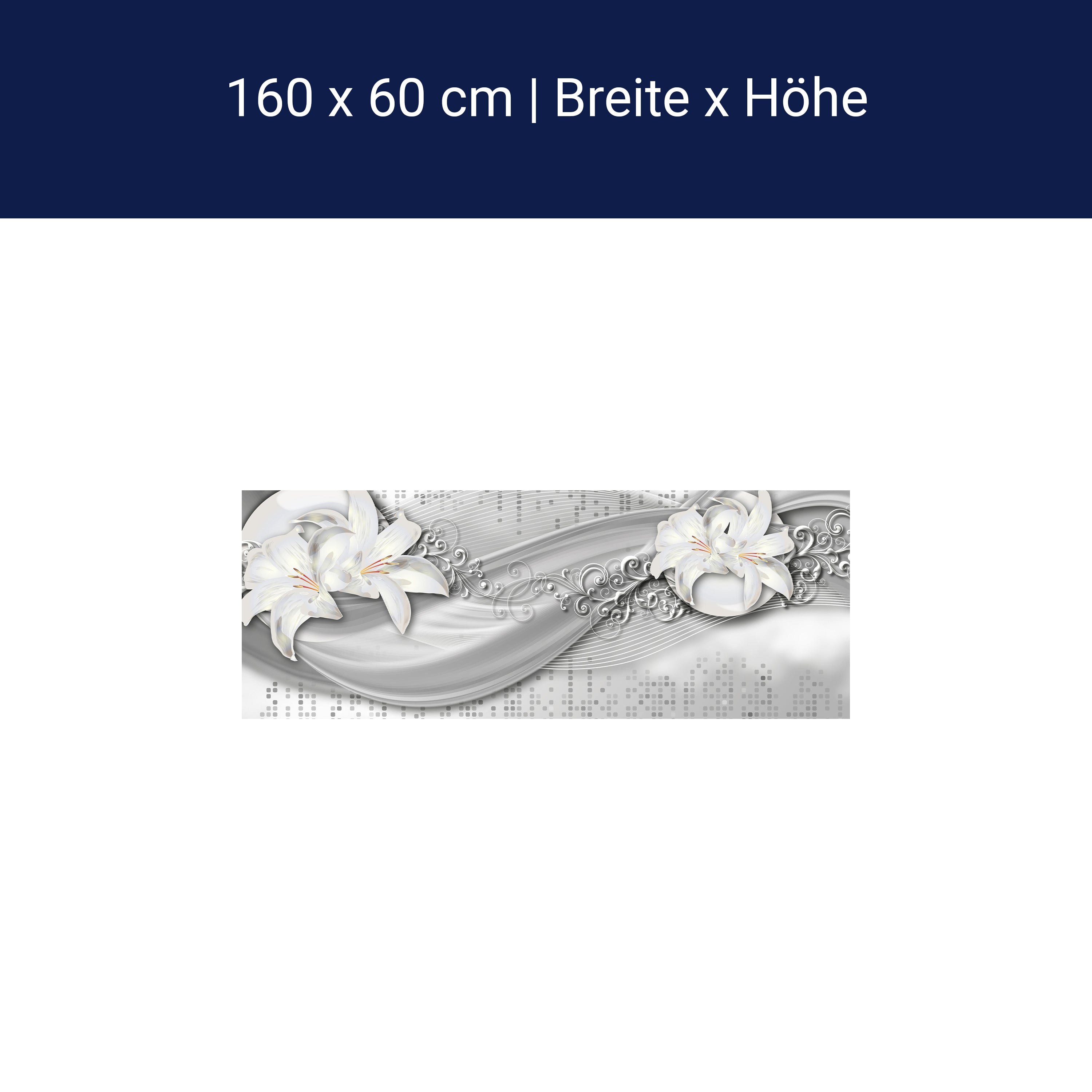 Küchenrückwand abstrakte Lilien grau silber M0524 Küchenrückwand abstrakte Lilien grau silber M0524