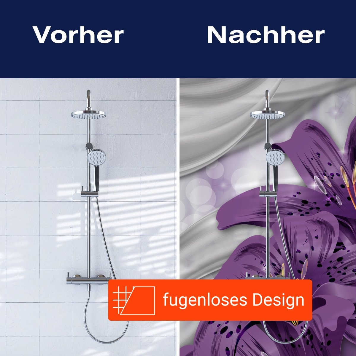 Duschwand Lilie Lila abstrakt M0526 entdecken - Bild 9 Duschwand Lilie Lila abstrakt M0526 entdecken - Bild 9