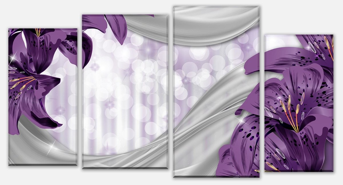 Leinwandbild Mehrteiler Lilie Lila abstrakt M0526 Leinwandbild Mehrteiler Lilie Lila abstrakt M0526