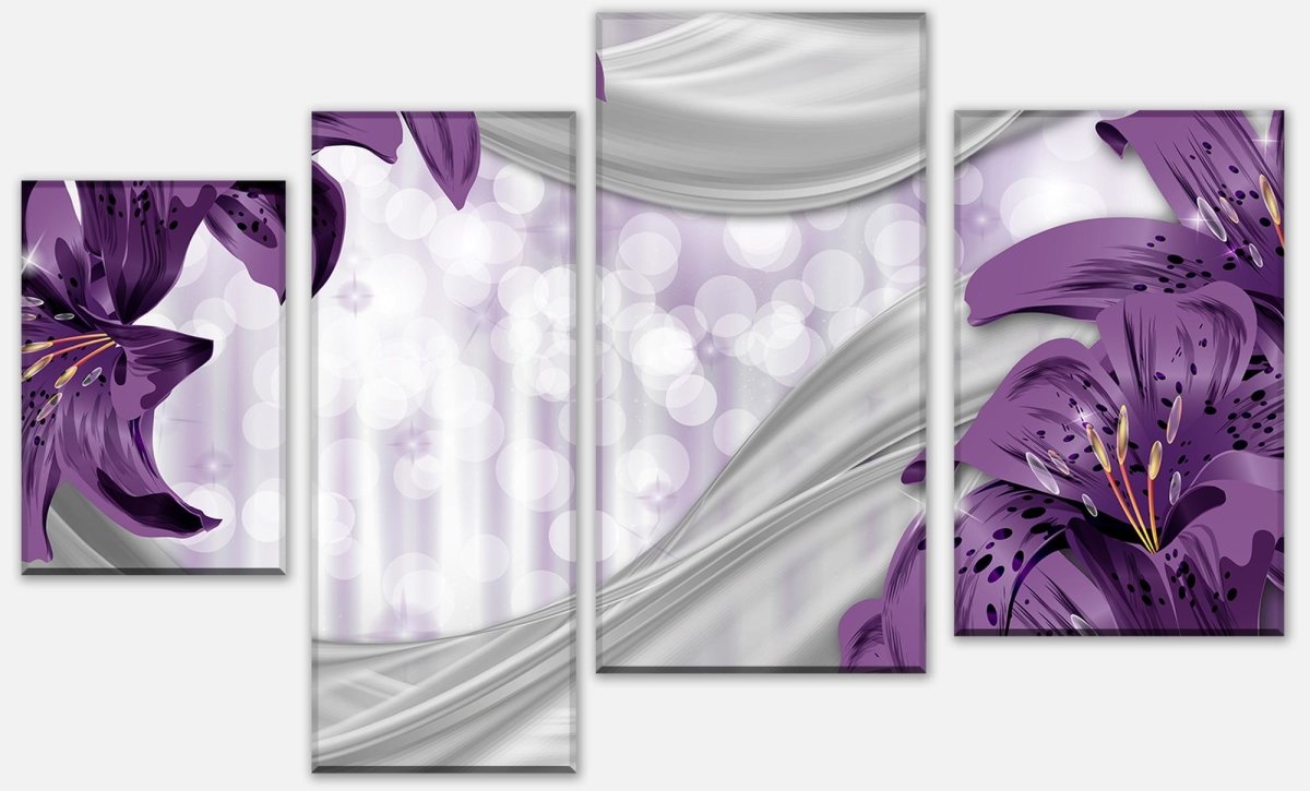 Leinwandbild Mehrteiler Lilie Lila abstrakt M0526 Leinwandbild Mehrteiler Lilie Lila abstrakt M0526
