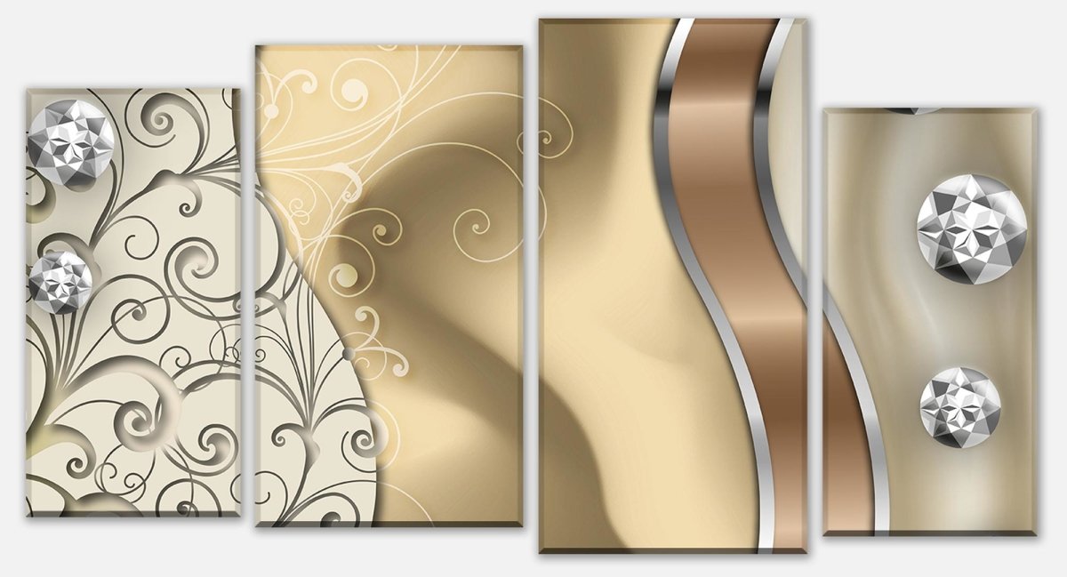 Leinwandbild Mehrteiler elegante Diamanten abstrakt M0528 Leinwandbild Mehrteiler elegante Diamanten abstrakt M0528