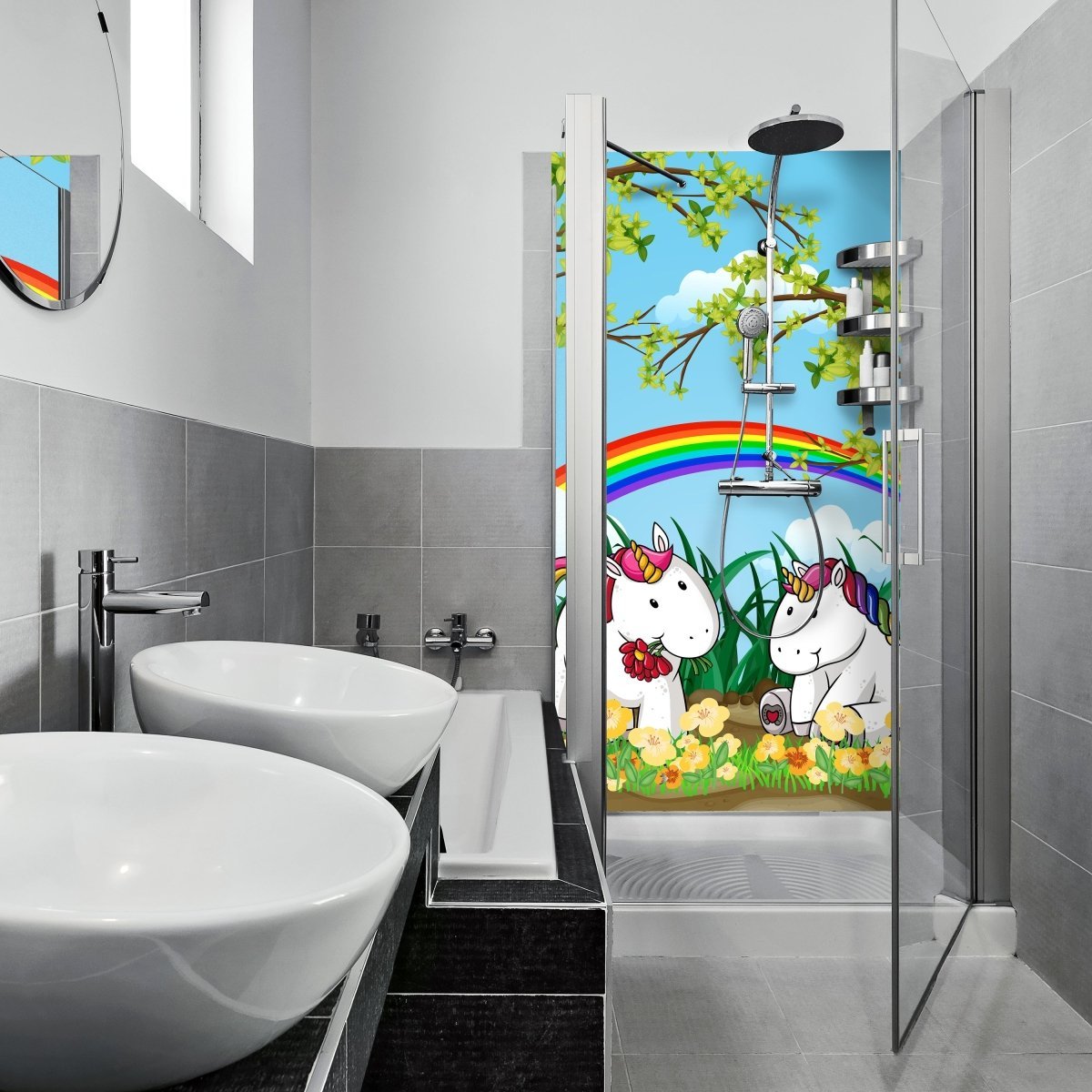 Duschwand Einhörner M0529 entdecken - Bild 1 Duschwand Einhörner M0529 entdecken - Bild 1