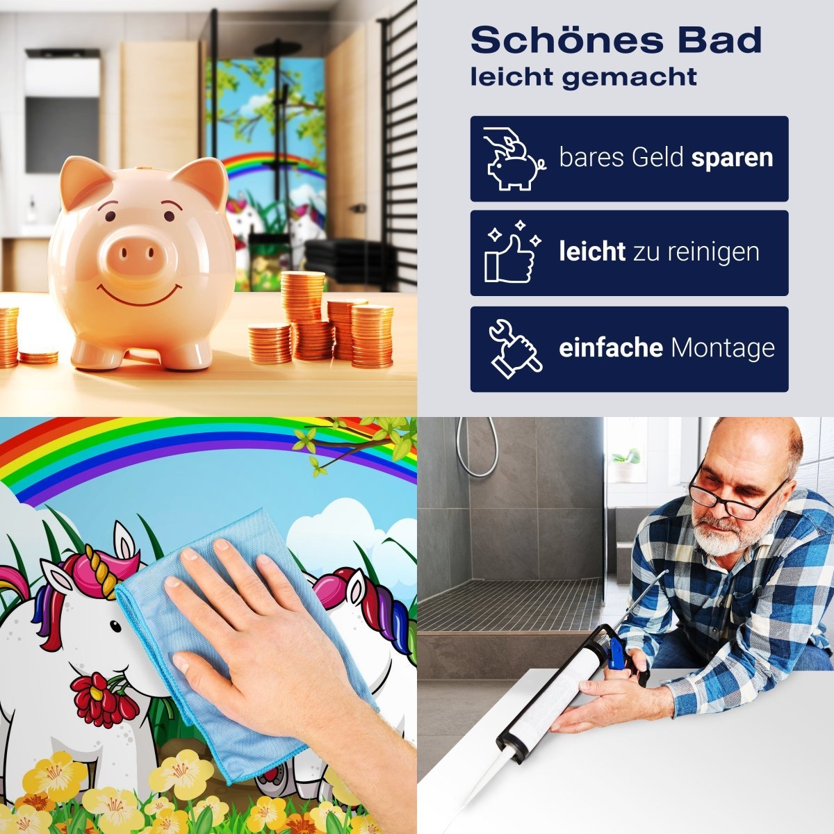 Duschwand Einhörner M0529 entdecken - Bild 7 Duschwand Einhörner M0529 entdecken - Bild 7