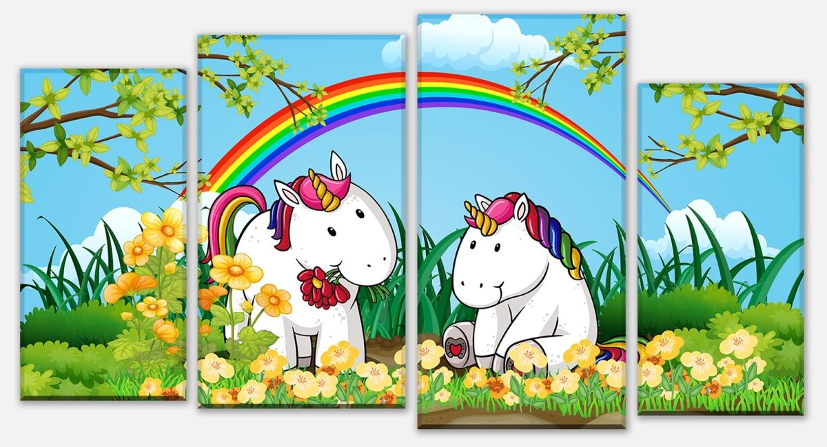 Leinwandbild Mehrteiler Einhörner M0529 Leinwandbild Mehrteiler Einhörner M0529