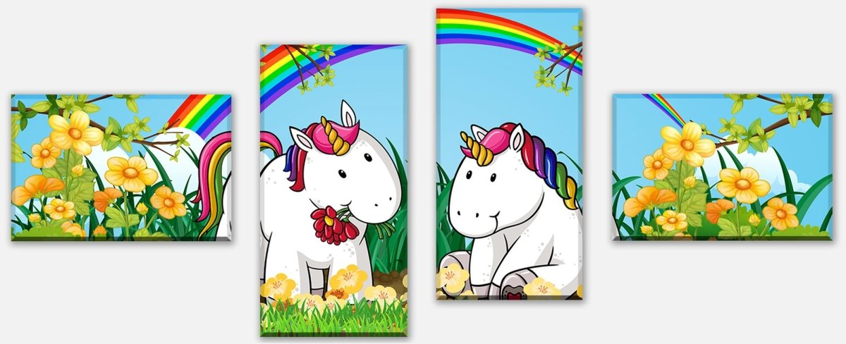 Leinwandbild Mehrteiler Einhörner M0529 Leinwandbild Mehrteiler Einhörner M0529