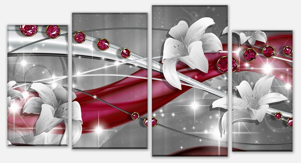 Leinwandbild Mehrteiler Abstrakt Diamant Lilie M0530 Leinwandbild Mehrteiler Abstrakt Diamant Lilie M0530