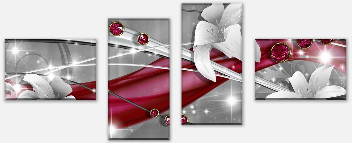 Leinwandbild Mehrteiler Abstrakt Diamant Lilie M0530 Leinwandbild Mehrteiler Abstrakt Diamant Lilie M0530