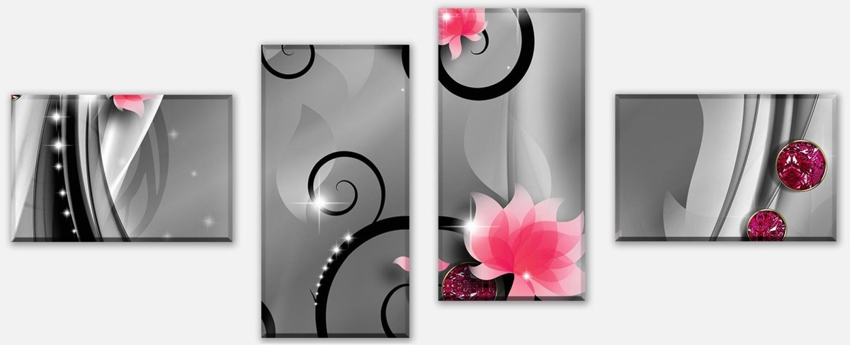 Leinwandbild Mehrteiler Diamant Blüten M0534 Leinwandbild Mehrteiler Diamant Blüten M0534