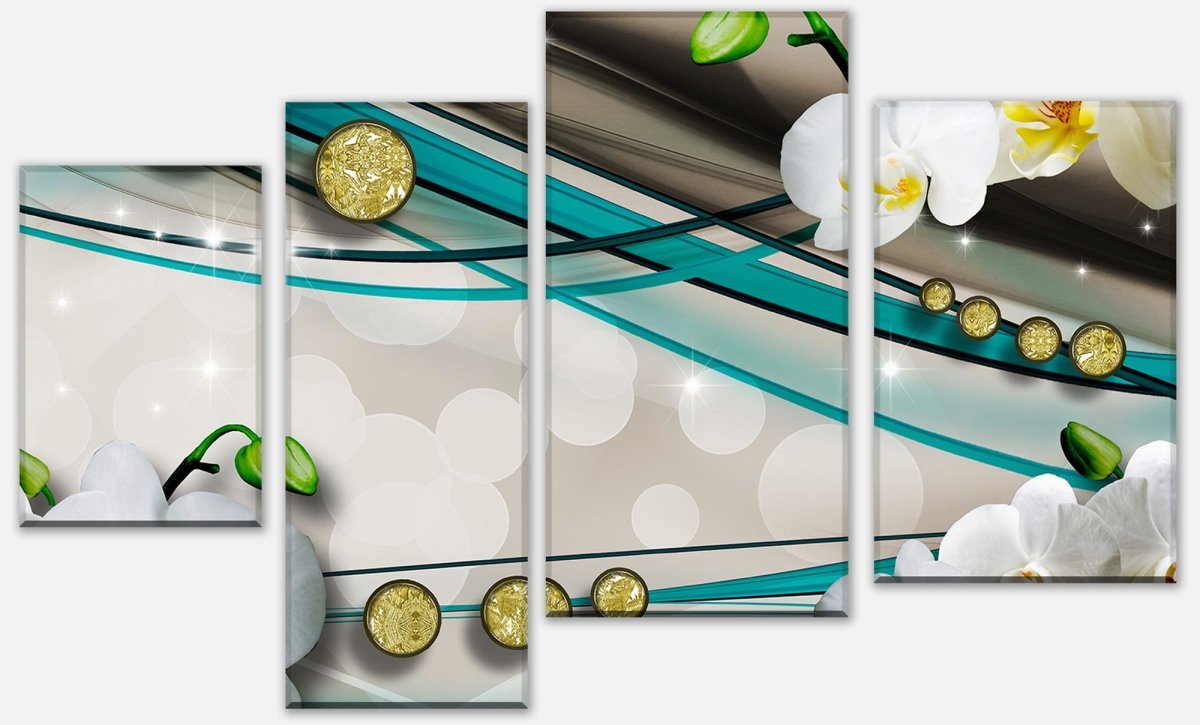 Leinwandbild Mehrteiler Diamant weiße Orchidee M0536 Leinwandbild Mehrteiler Diamant weiße Orchidee M0536