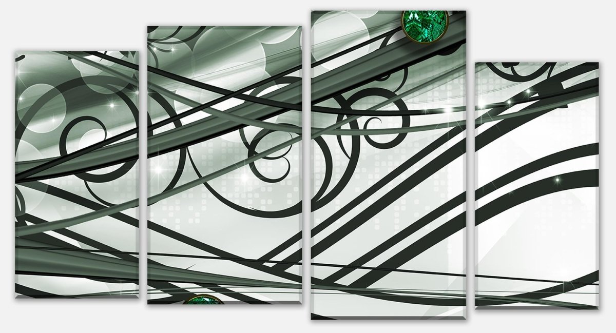 Leinwandbild Mehrteiler Ranken Diamant grün M0538 Leinwandbild Mehrteiler Ranken Diamant grün M0538