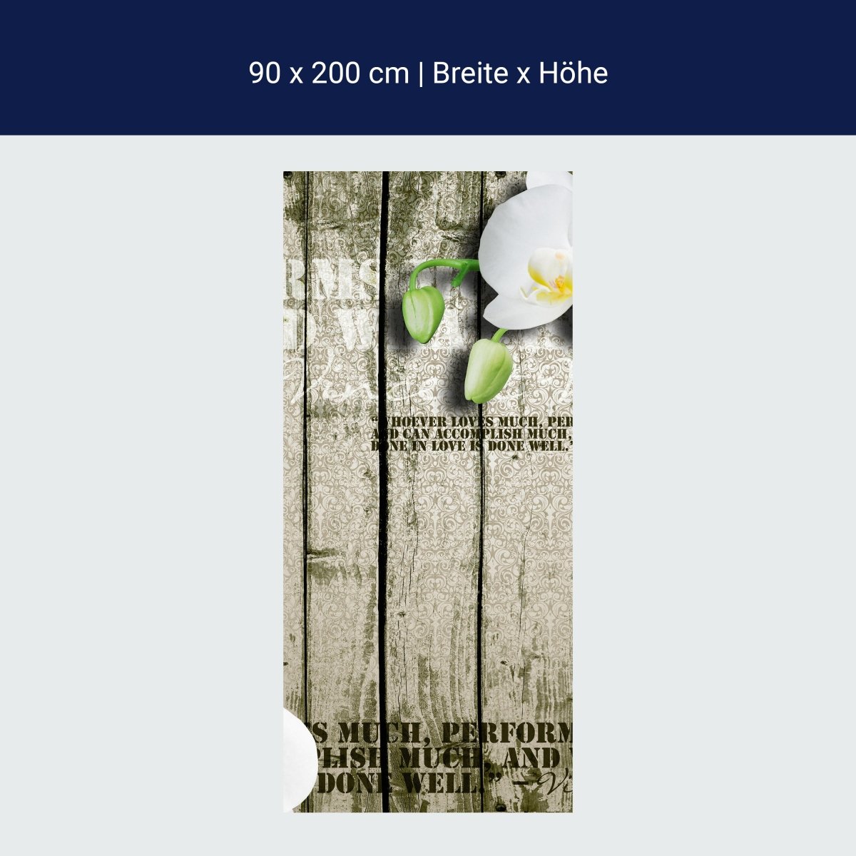 Duschwand Holz Zaun weiße Orchidee M0539 Duschwand Holz Zaun weiße Orchidee M0539
