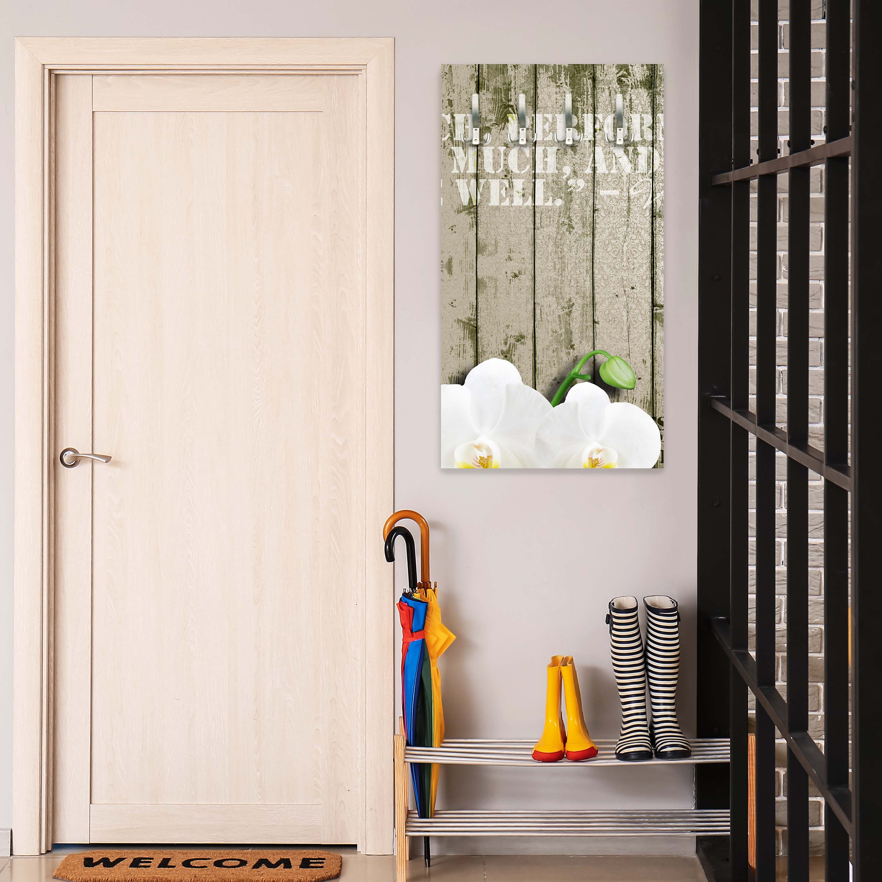 Garderobe Holz Zaun weiße Orchidee M0539 entdecken - Bild 5 Garderobe Holz Zaun weiße Orchidee M0539 entdecken - Bild 5