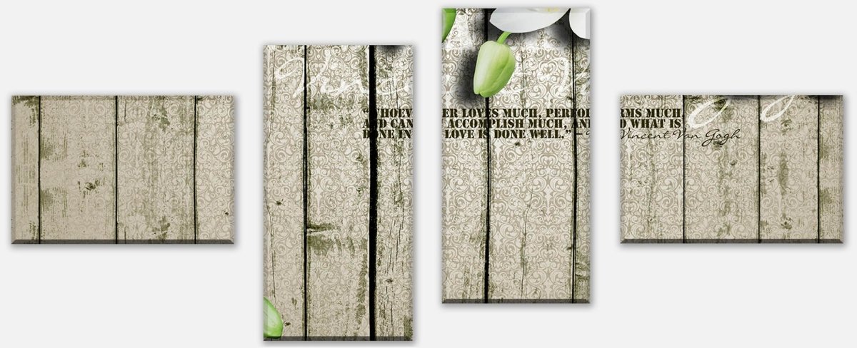 Leinwandbild Mehrteiler Holz Zaun weiße Orchidee M0539 Leinwandbild Mehrteiler Holz Zaun weiße Orchidee M0539