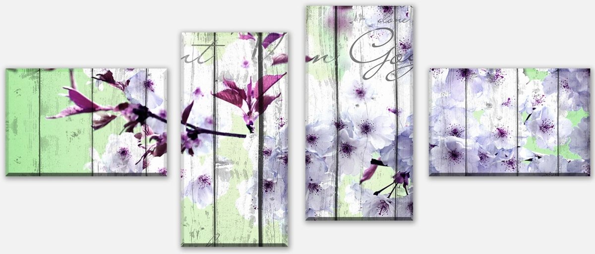 Leinwandbild Mehrteiler Holz Blüten Zweig M0542 Leinwandbild Mehrteiler Holz Blüten Zweig M0542