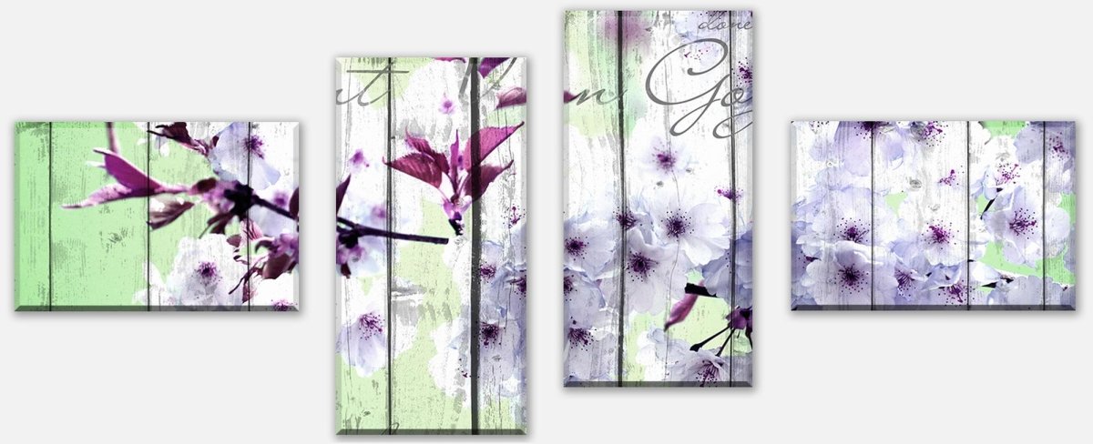 Leinwandbild Mehrteiler Holz Blüten Zweig M0542 Leinwandbild Mehrteiler Holz Blüten Zweig M0542