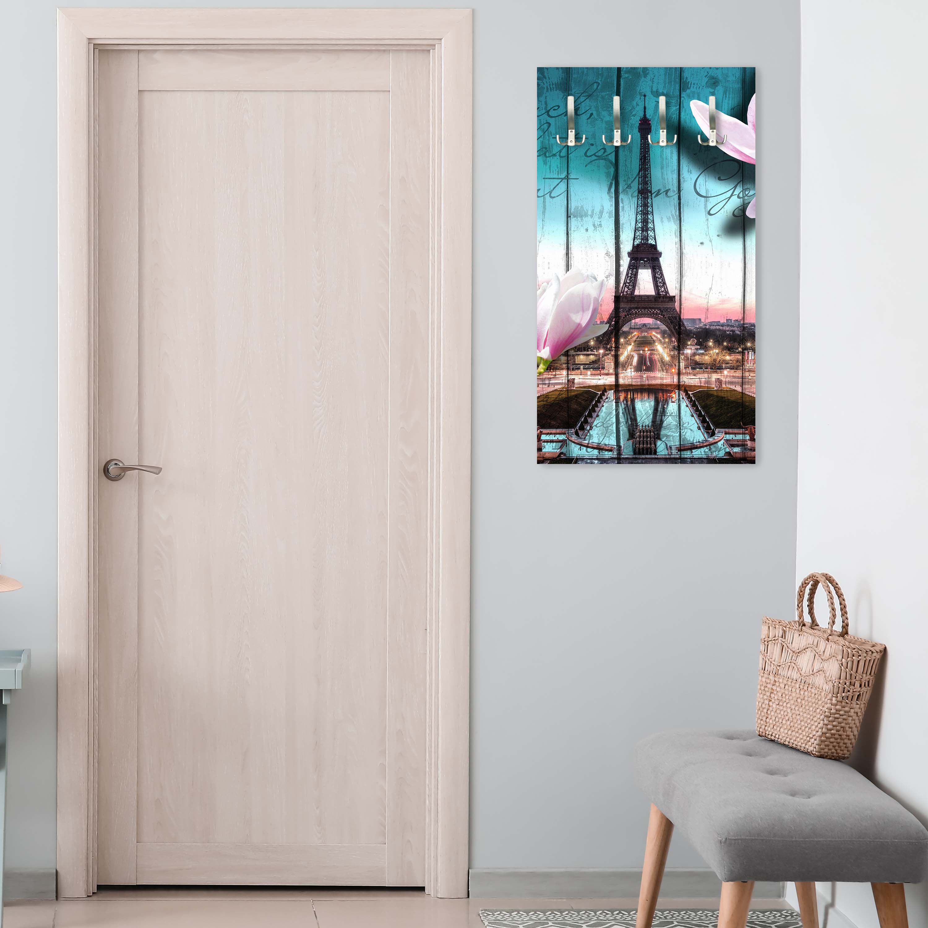 Garderobe Holz Blüten Paris Eiffelturm M0543 entdecken - Bild 6 Garderobe Holz Blüten Paris Eiffelturm M0543 entdecken - Bild 6