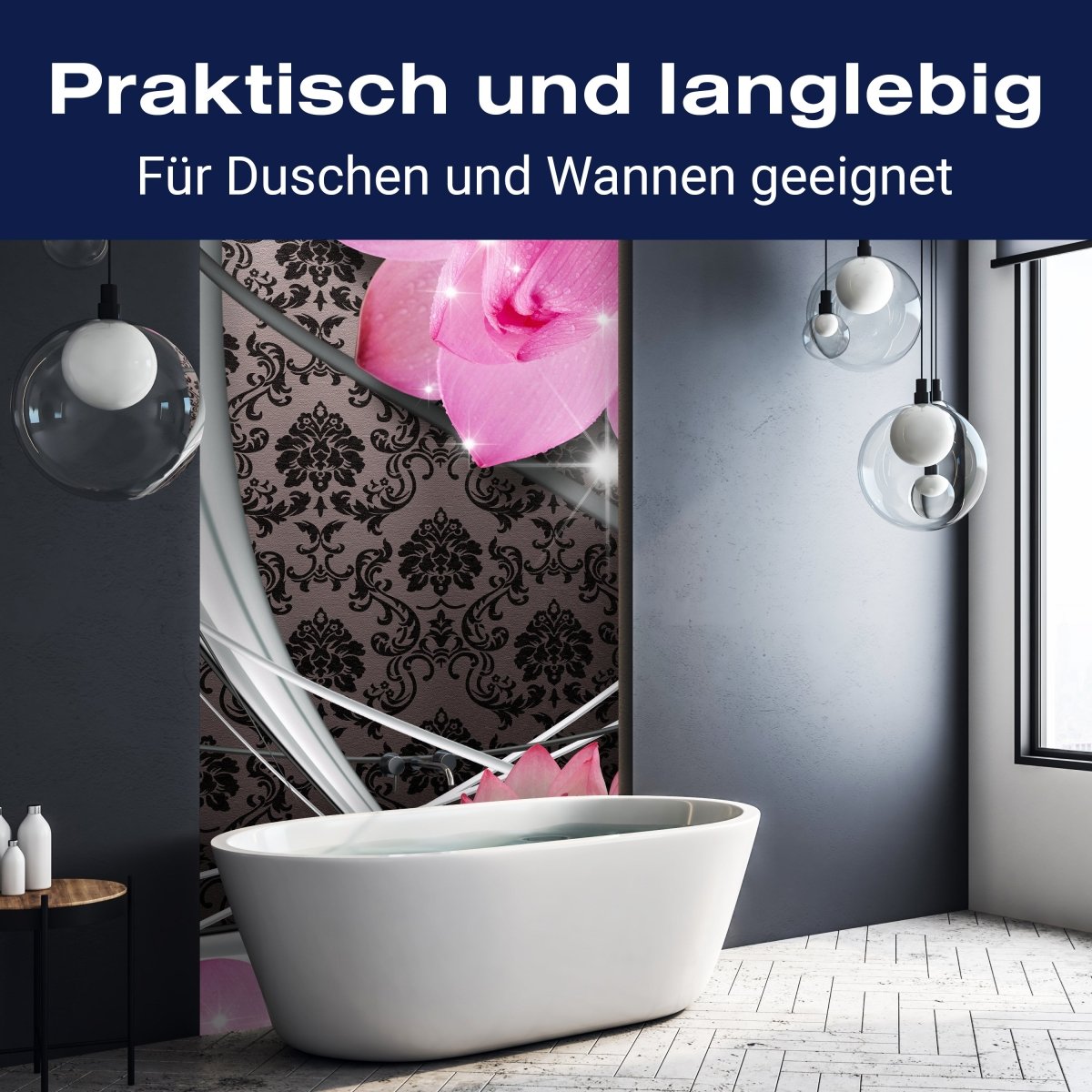 Duschwand Blüten Ornament M0545 entdecken - Bild 3 Duschwand Blüten Ornament M0545 entdecken - Bild 3