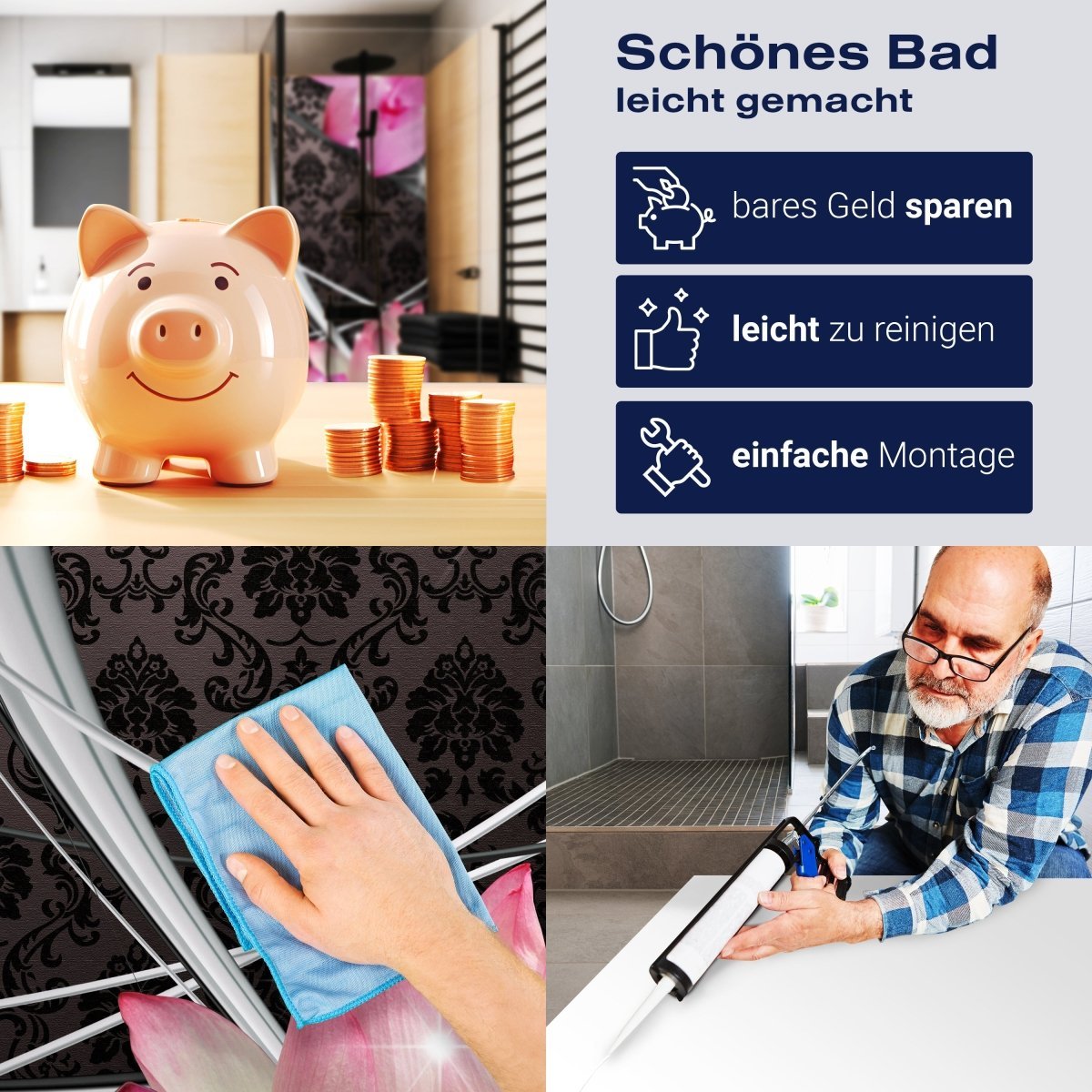 Duschwand Blüten Ornament M0545 entdecken - Bild 7 Duschwand Blüten Ornament M0545 entdecken - Bild 7