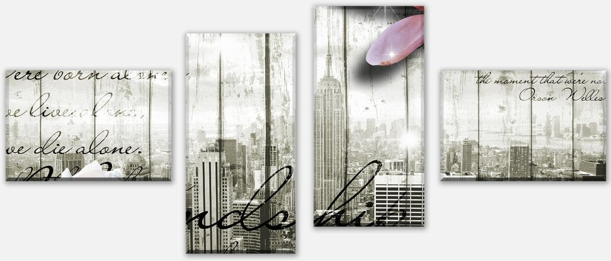 Leinwandbild Mehrteiler Style New York Blüten M0546 Leinwandbild Mehrteiler Style New York Blüten M0546