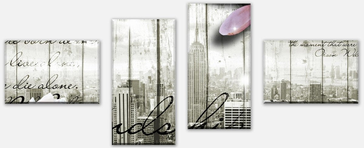 Leinwandbild Mehrteiler Style New York Blüten M0546 Leinwandbild Mehrteiler Style New York Blüten M0546