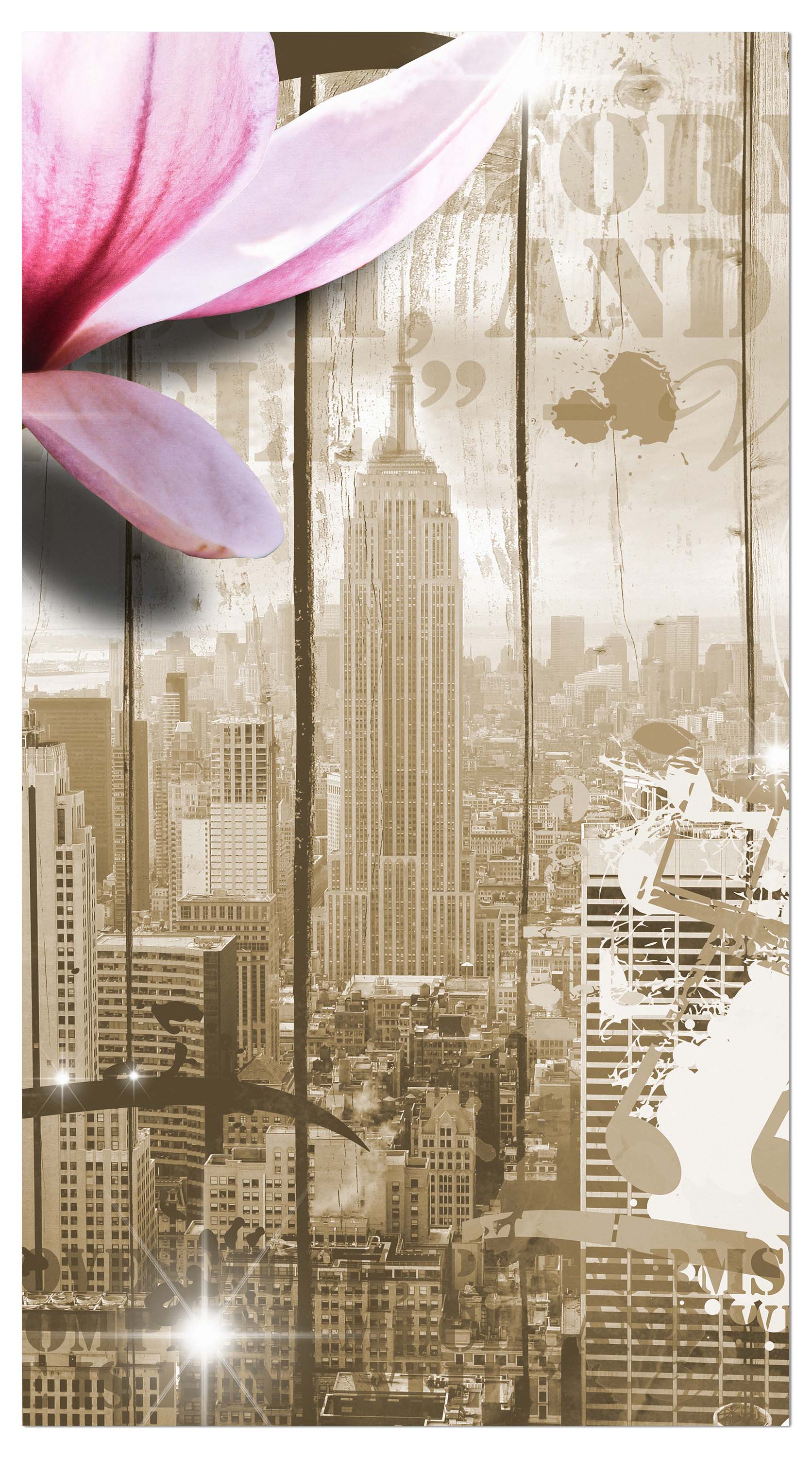 Garderobe Musik Vintage Blüten New York M0548 entdecken - Bild 4 Garderobe Musik Vintage Blüten New York M0548 entdecken - Bild 4