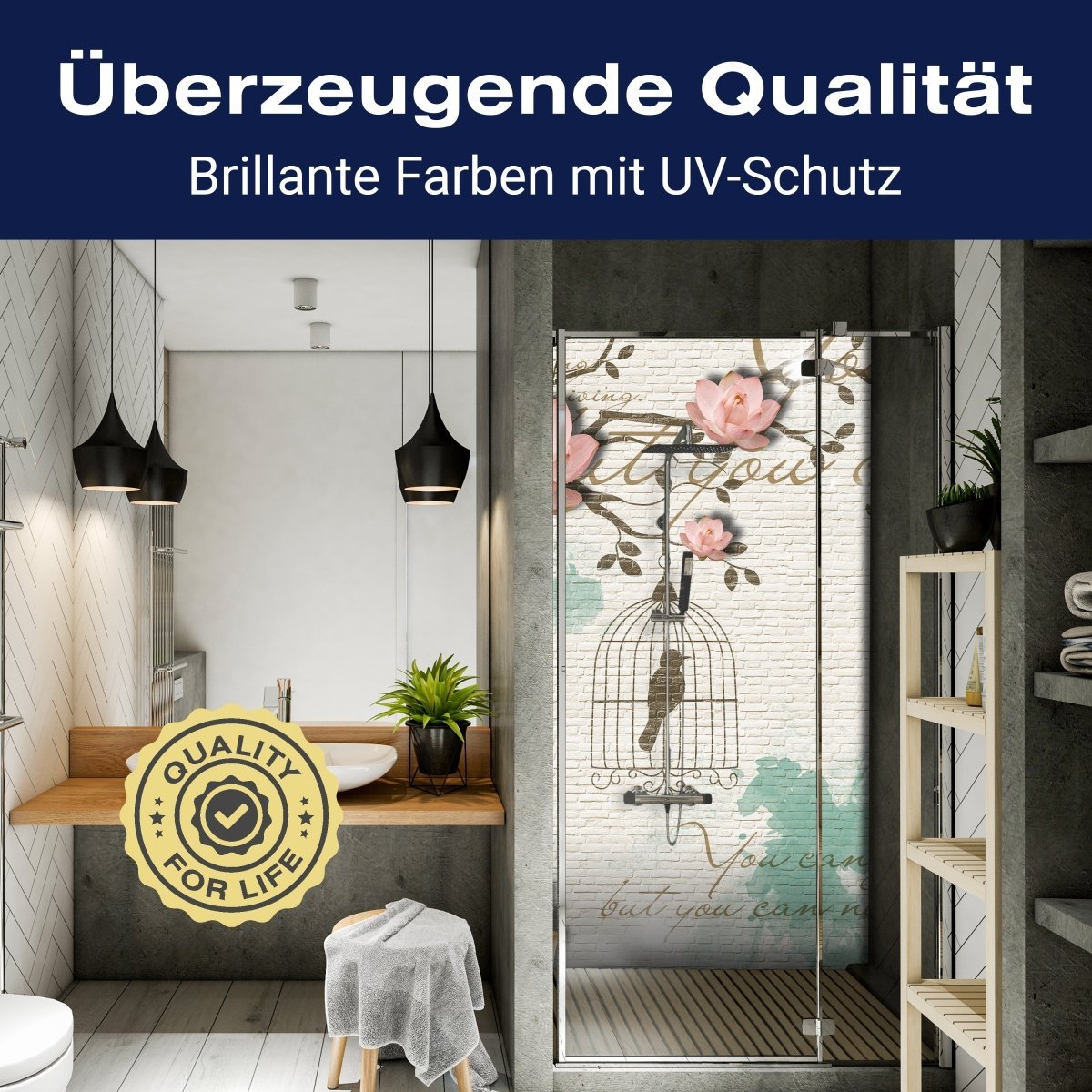 Duschwand Klinker hell Vintage Vogel M0550 entdecken - Bild 2 Duschwand Klinker hell Vintage Vogel M0550 entdecken - Bild 2