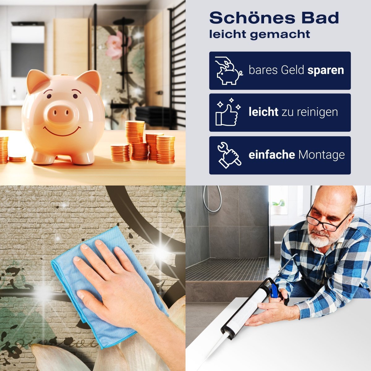 Duschwand Klinker hell Vintage Blüten M0551 entdecken - Bild 7 Duschwand Klinker hell Vintage Blüten M0551 entdecken - Bild 7