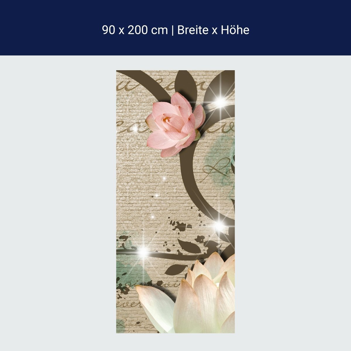 Duschwand Klinker hell Vintage Blüten M0551 Duschwand Klinker hell Vintage Blüten M0551