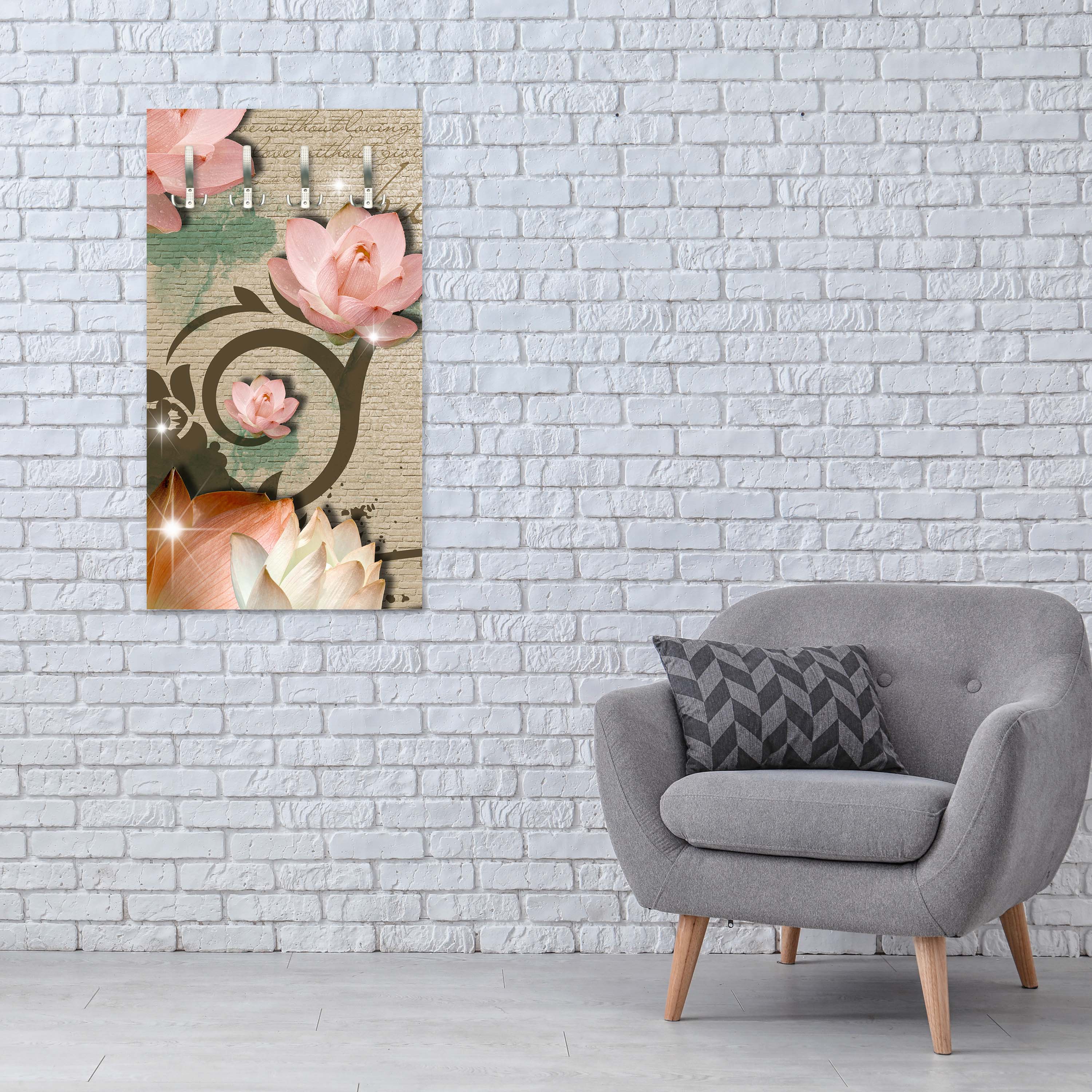 Garderobe Klinker hell Vintage Blüten M0551 entdecken - Bild 6 Garderobe Klinker hell Vintage Blüten M0551 entdecken - Bild 6