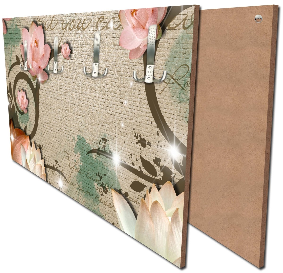 Garderobe Klinker hell Vintage Blüten M0551 Garderobe Klinker hell Vintage Blüten M0551