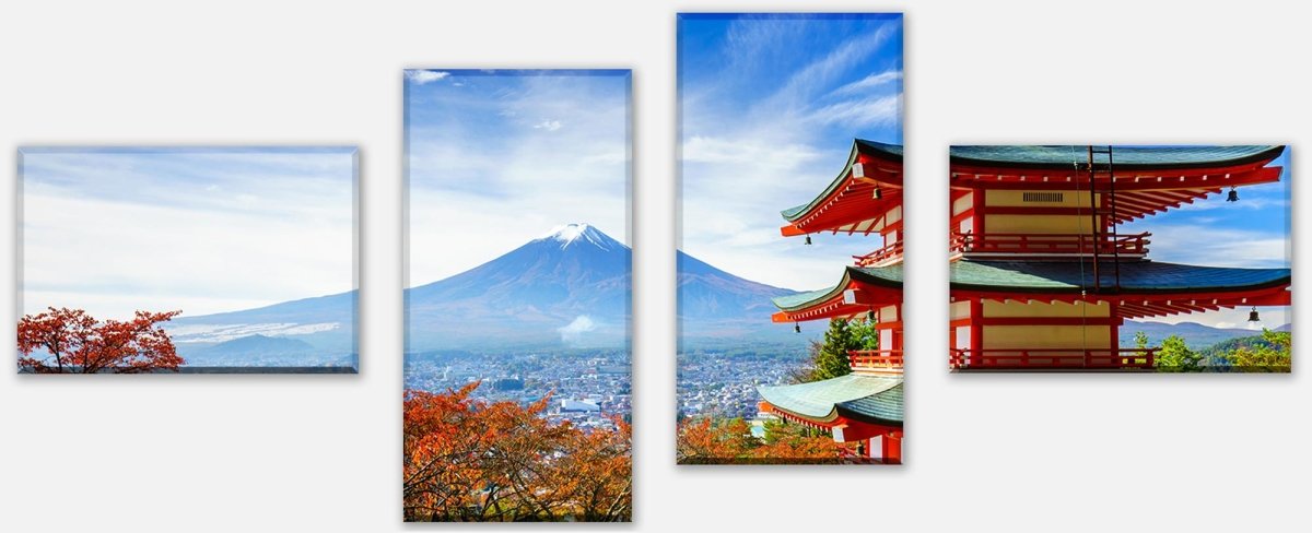 Leinwandbild Mehrteiler Mount Fuji-Chureito Pagoda M0552 Leinwandbild Mehrteiler Mount Fuji-Chureito Pagoda M0552